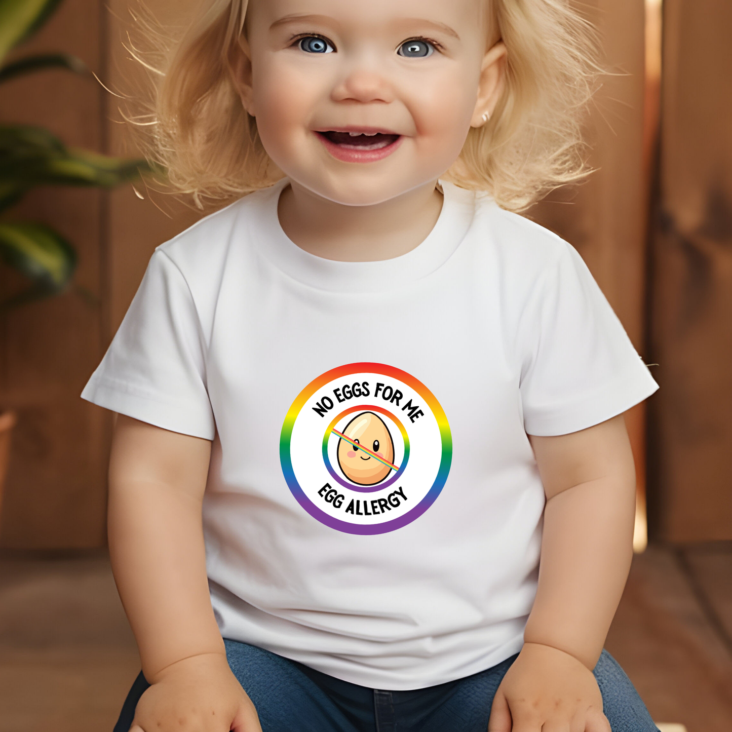Egg Allergy Rainbow Logo Baby Tee