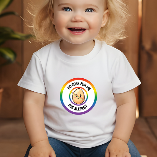 Egg Allergy Rainbow Logo Baby Tee