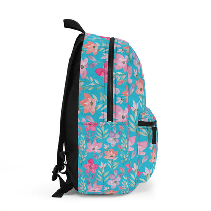 Teal Floral Food Allergy Backpack