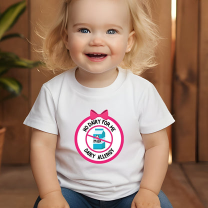 Dairy Allergy Pink Logo Baby Tee