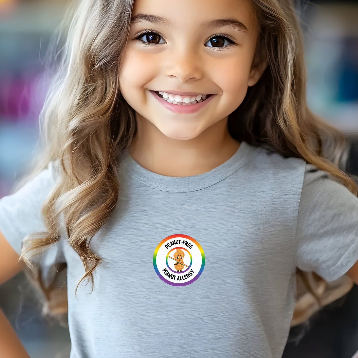 Peanut Allergy Rainbow Logo Youth Tee