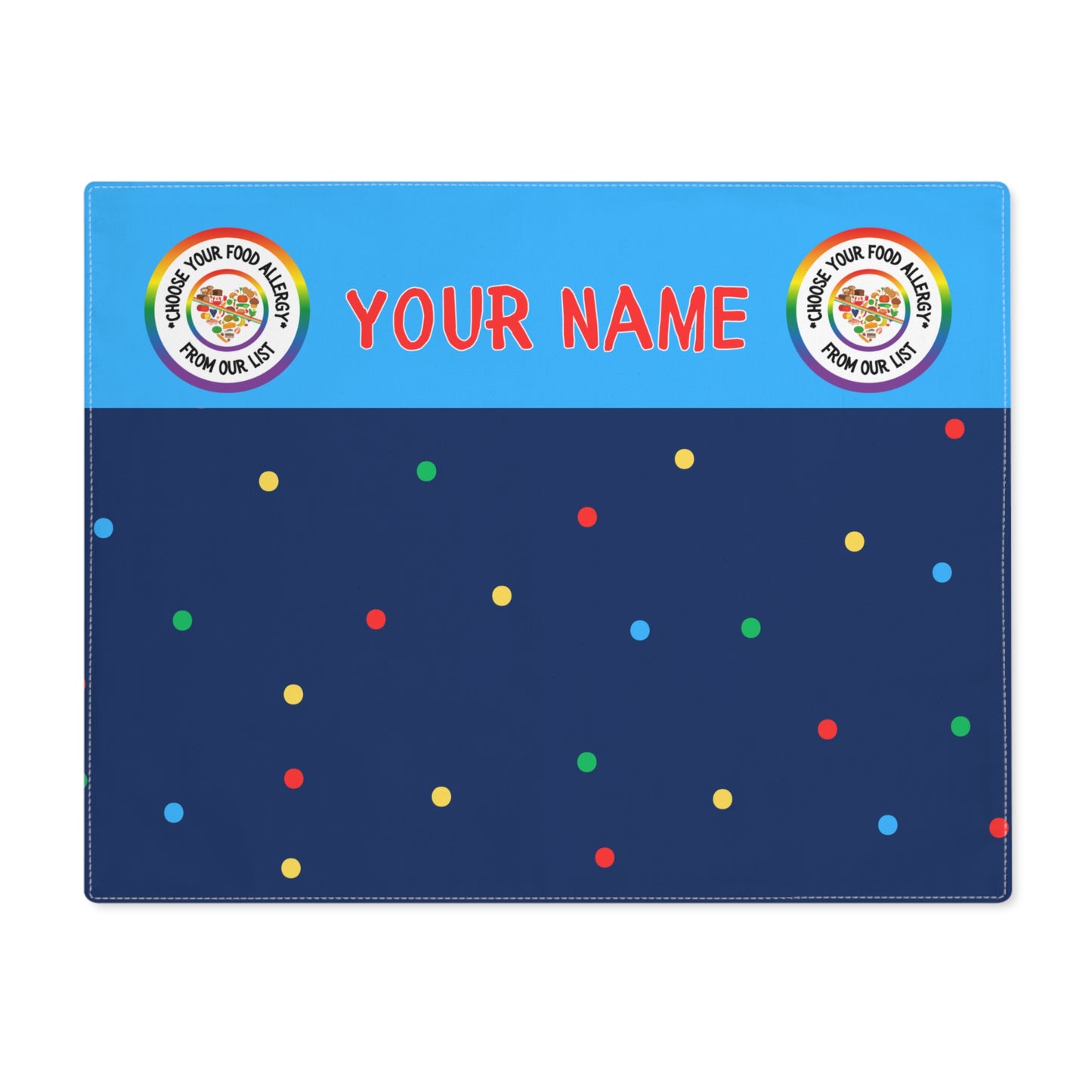 Blue Polka Dot Placemat, 1 pc