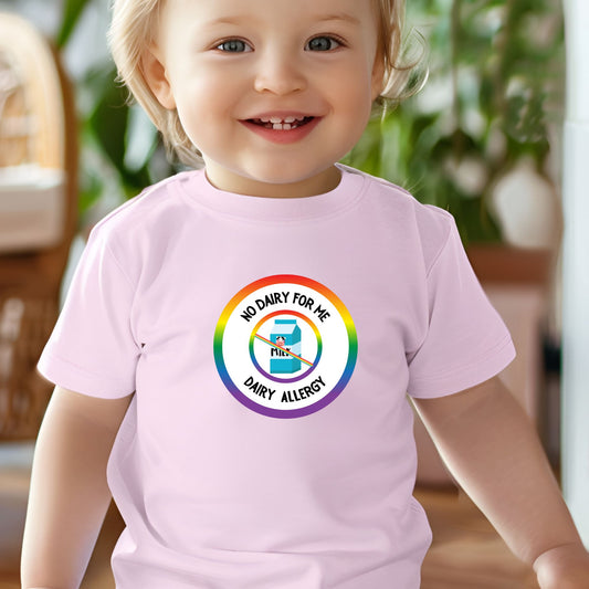 Dairy Allergy Rainbow Logo Baby Tee
