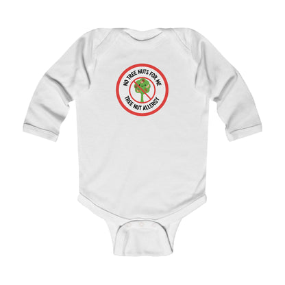Tree Nut Allergy Red Logo Long Sleeve Onesie