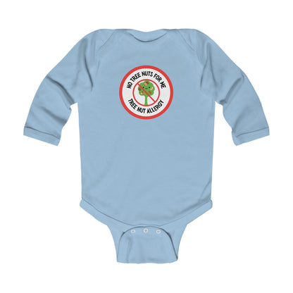 Tree Nut Allergy Red Logo Long Sleeve Onesie
