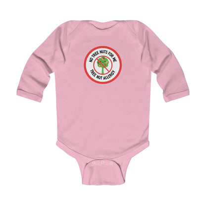 Tree Nut Allergy Red Logo Long Sleeve Onesie