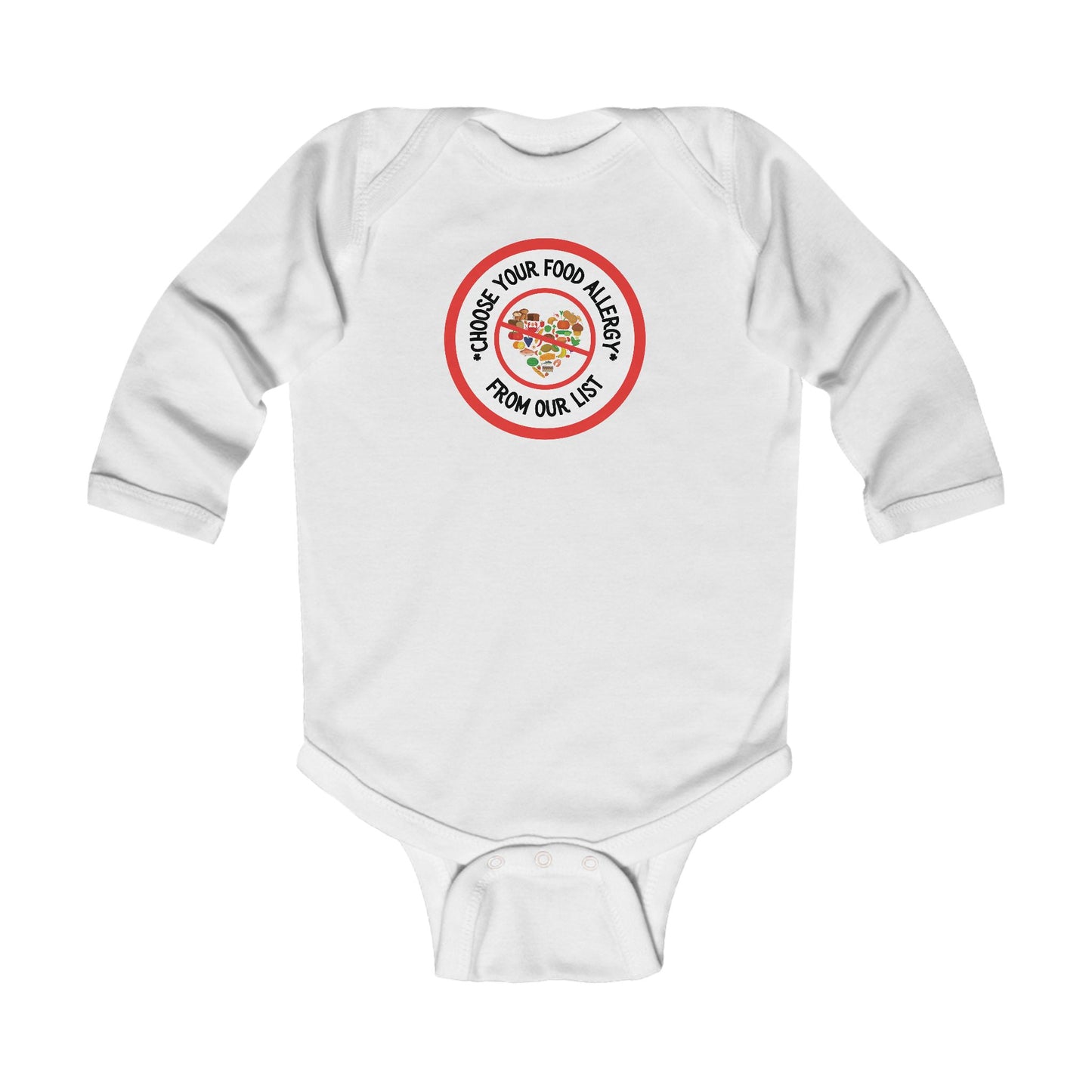 Other Food Allergies Red Logo Long Sleeve Onesie