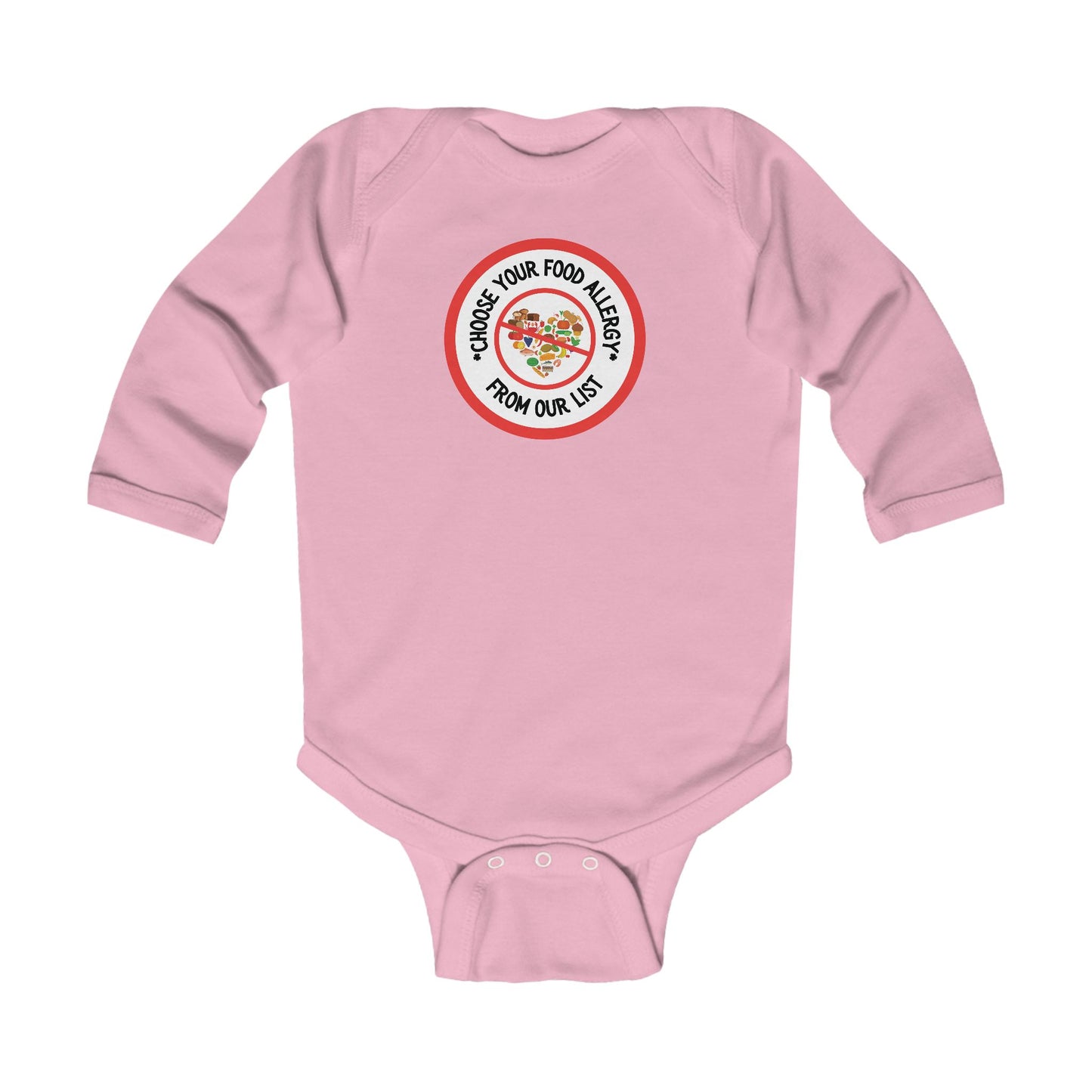 Other Food Allergies Red Logo Long Sleeve Onesie