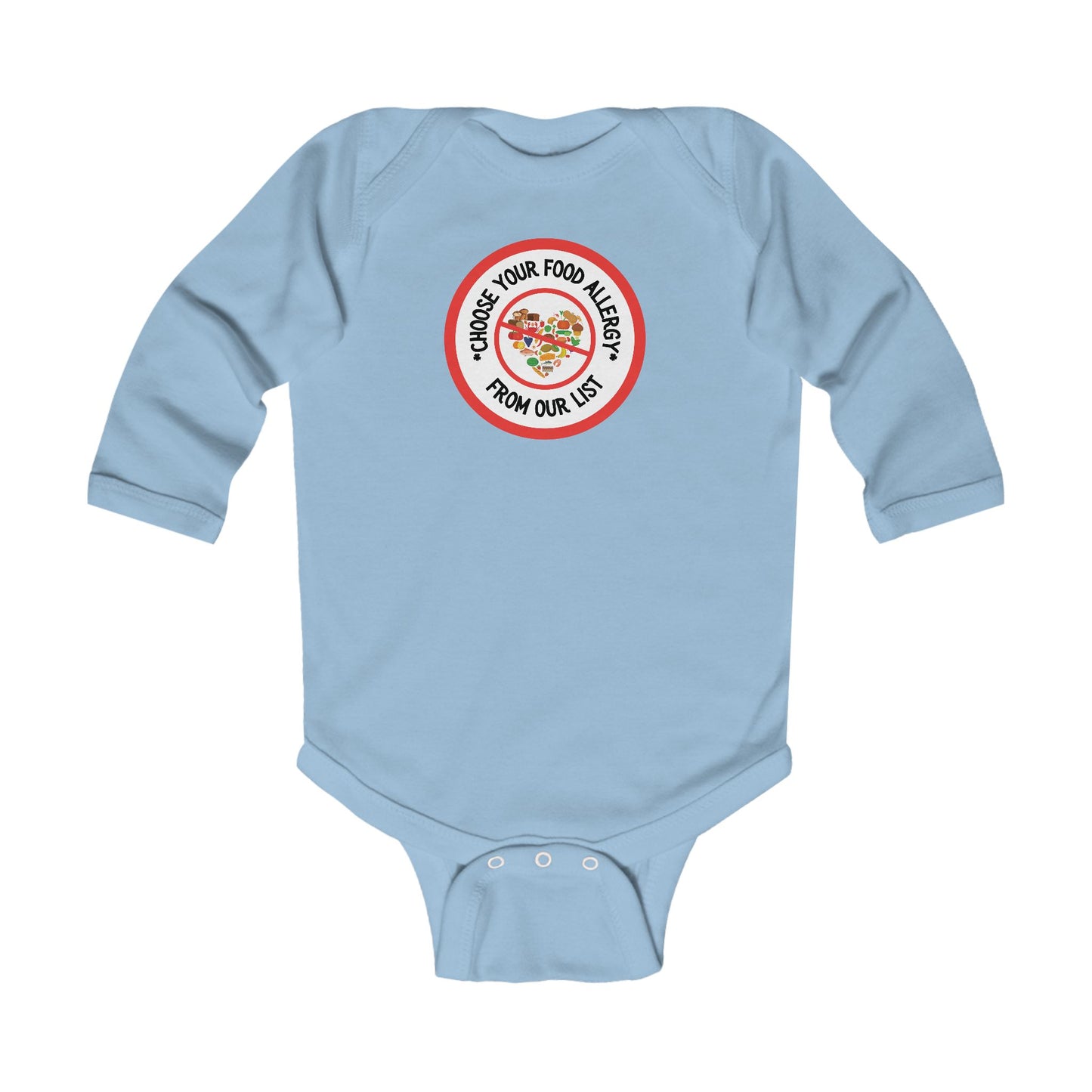 Other Food Allergies Red Logo Long Sleeve Onesie