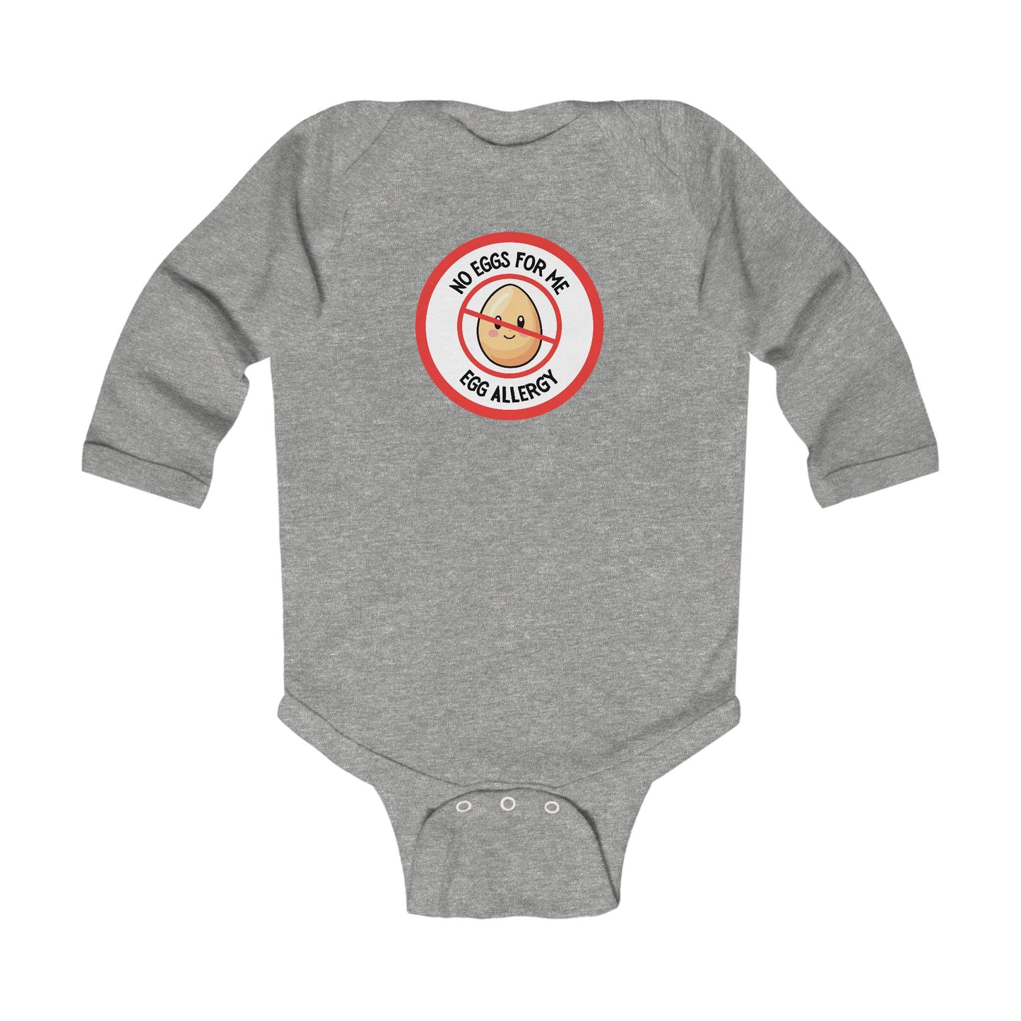 Egg Allergy Red Logo Long Sleeve Onesie