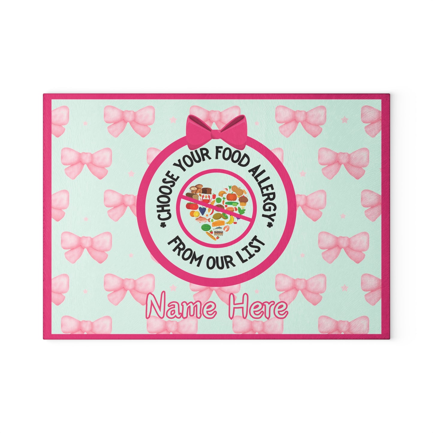Food Allergy Glass Cutting Board