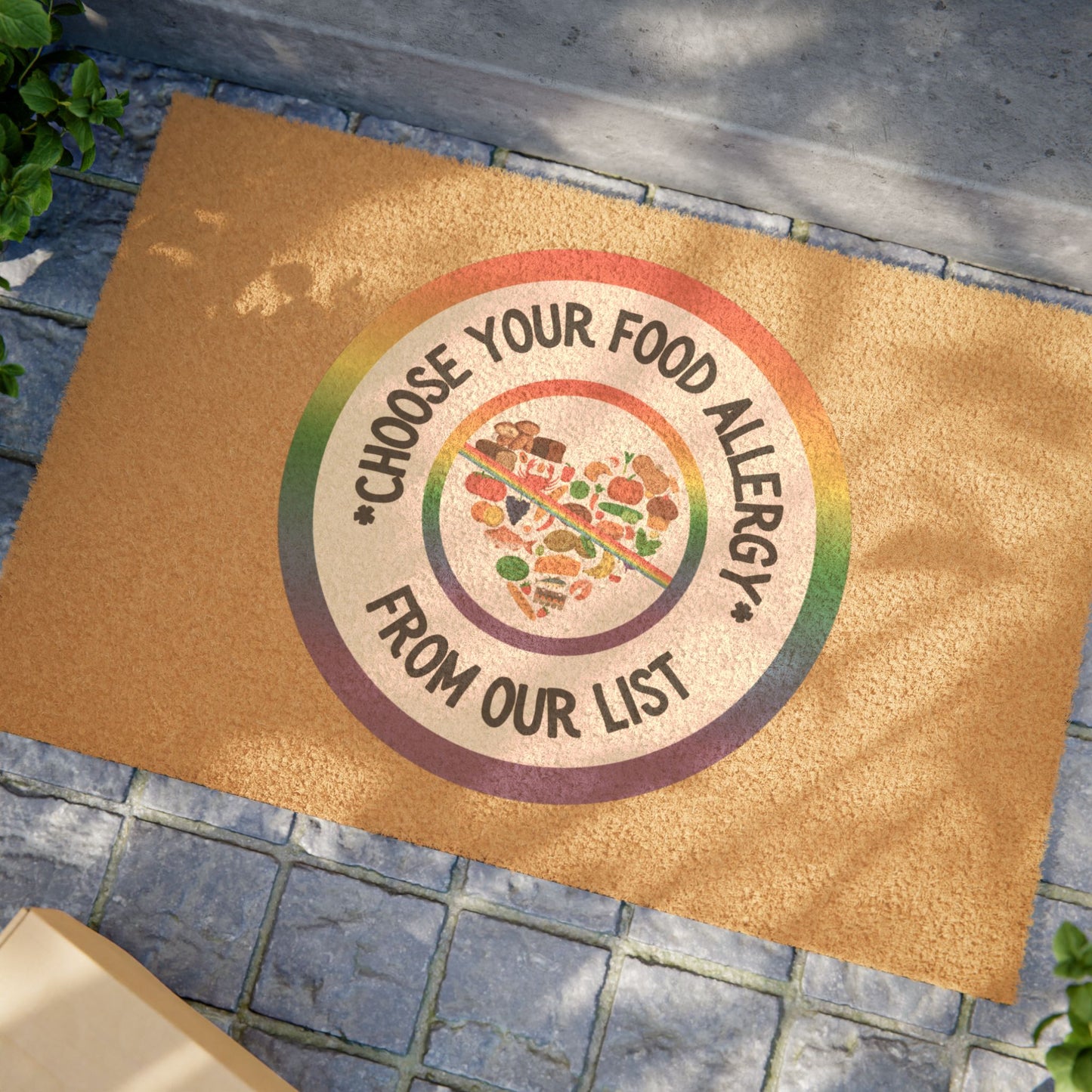 Food Allergy Rainbow Logo Doormat