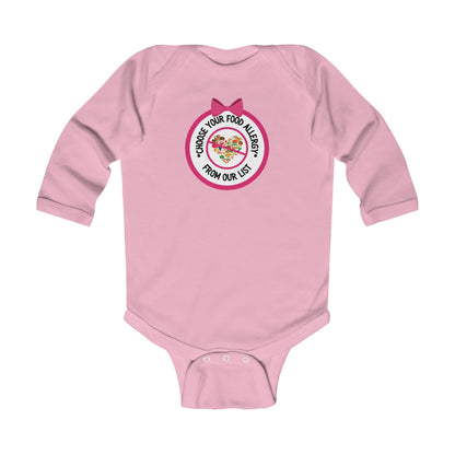 Other Food Allergies Pink Logo Long Sleeve Onesie