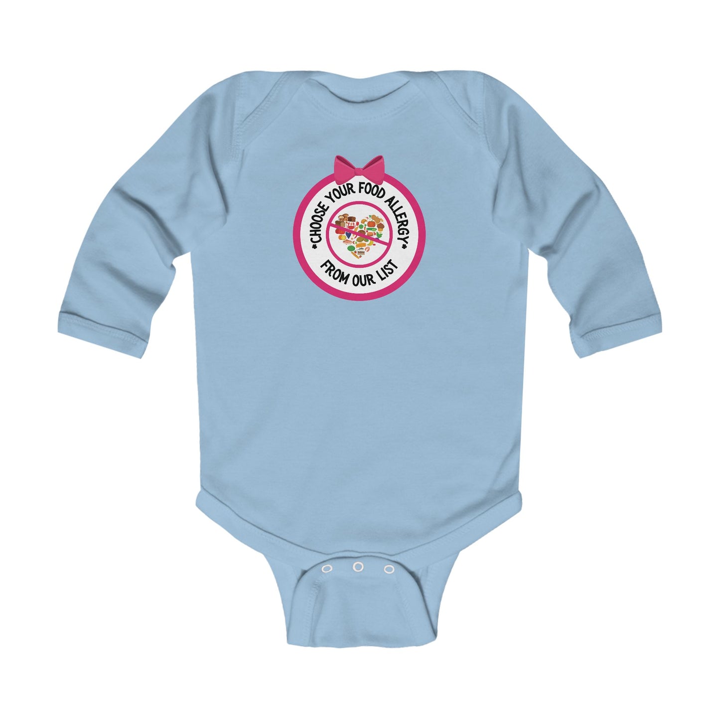 Other Food Allergies Pink Logo Long Sleeve Onesie