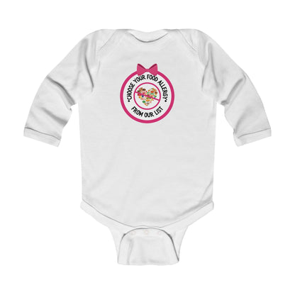 Other Food Allergies Pink Logo Long Sleeve Onesie