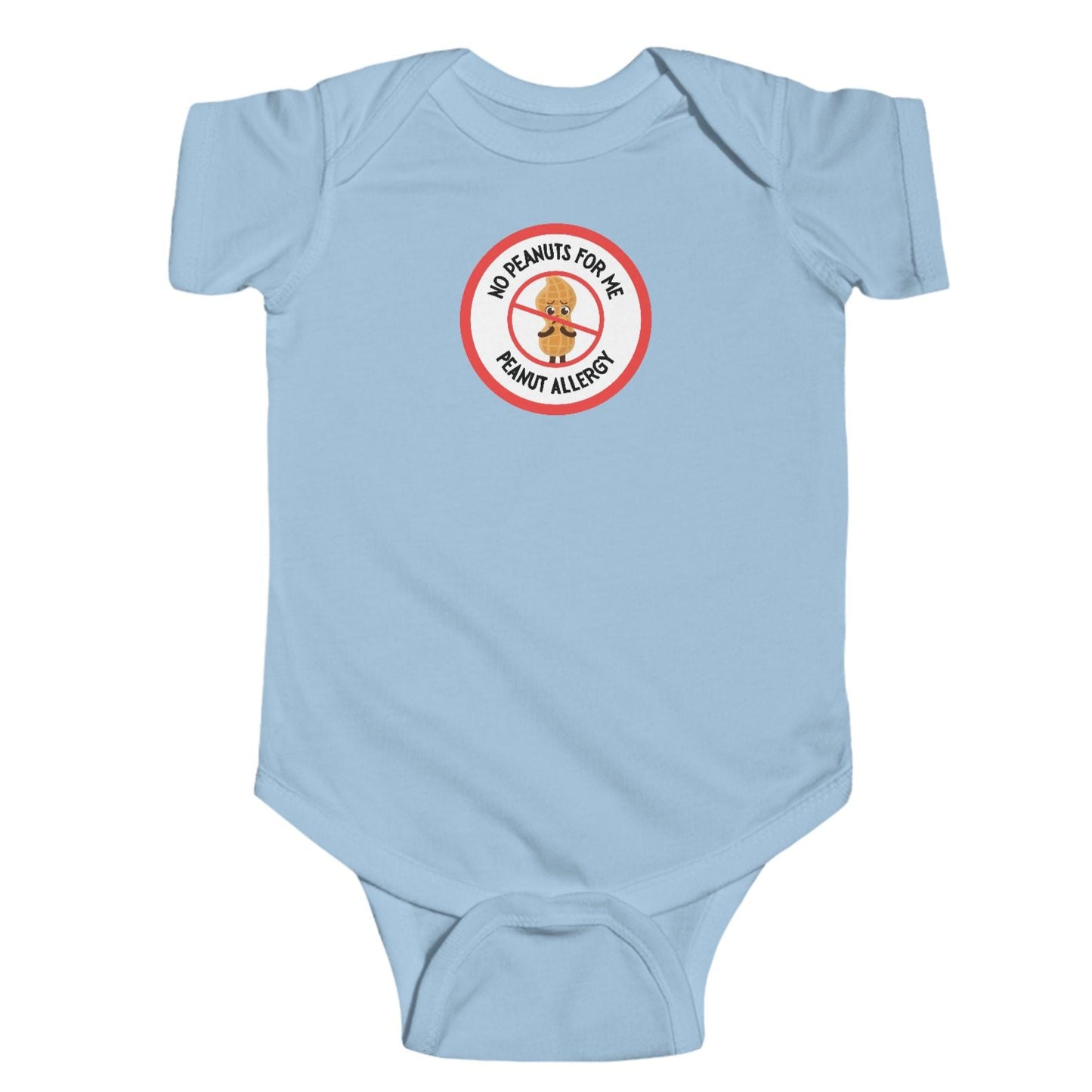Peanut Allergy Red Logo Short Sleeve Onesie