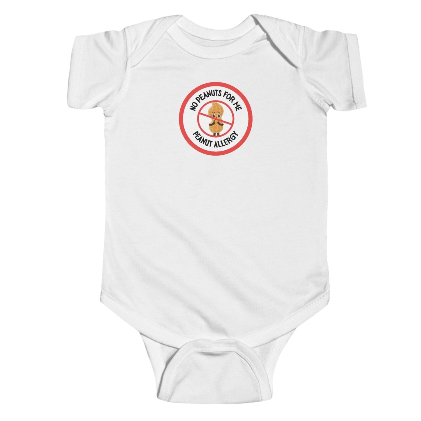 Peanut Allergy Red Logo Short Sleeve Onesie