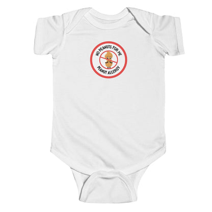 Peanut Allergy Red Logo Short Sleeve Onesie