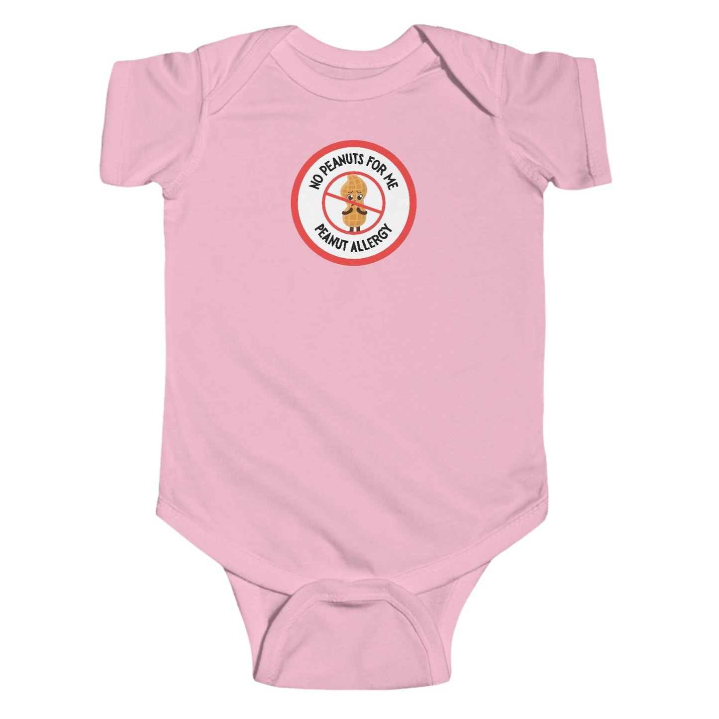 Peanut Allergy Red Logo Short Sleeve Onesie