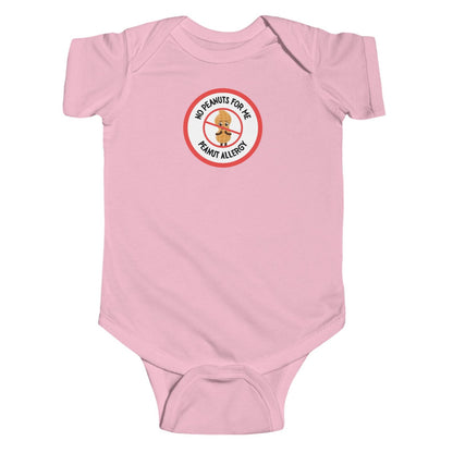 Peanut Allergy Red Logo Short Sleeve Onesie