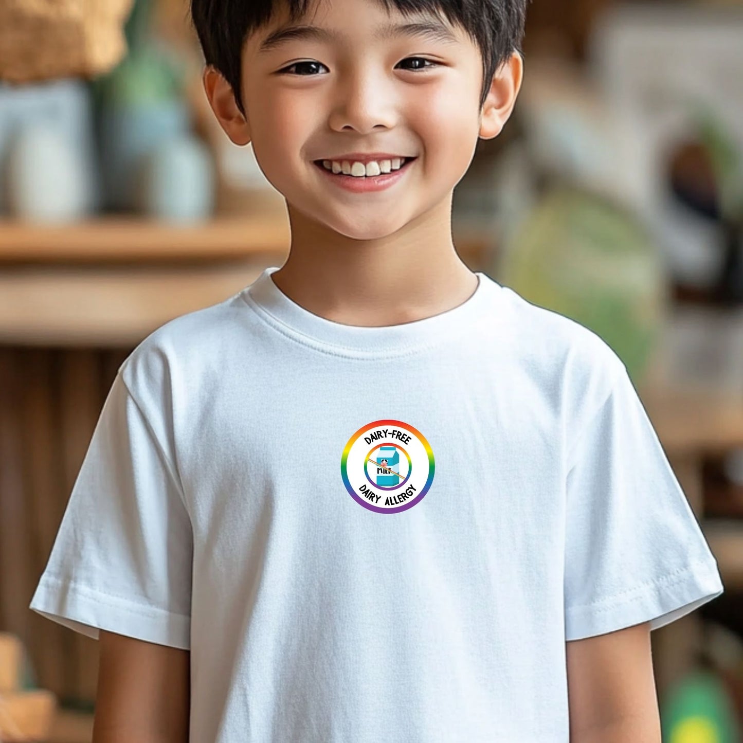 Dairy Allergy Rainbow Logo Youth Tee