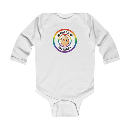 Egg Allergy Rainbow Logo Long Sleeve Onesie