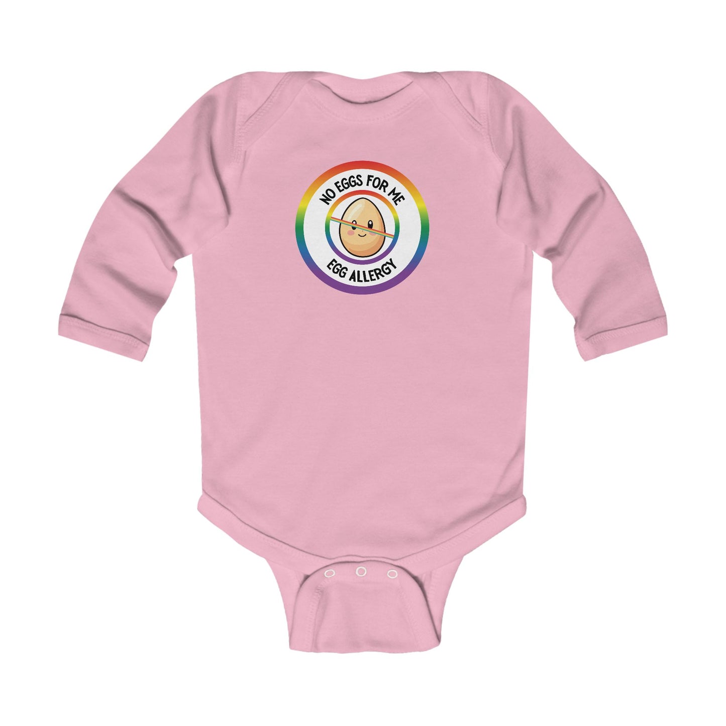 Egg Allergy Rainbow Logo Long Sleeve Onesie