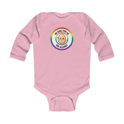 Egg Allergy Rainbow Logo Long Sleeve Onesie