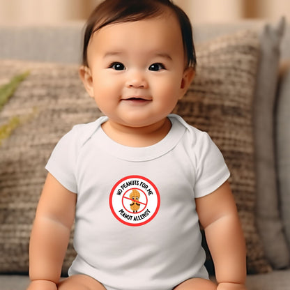 Peanut Allergy Red Logo Short Sleeve Onesie