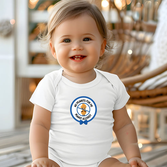 Peanut Allergy Blue Logo Short Sleeve Onesie