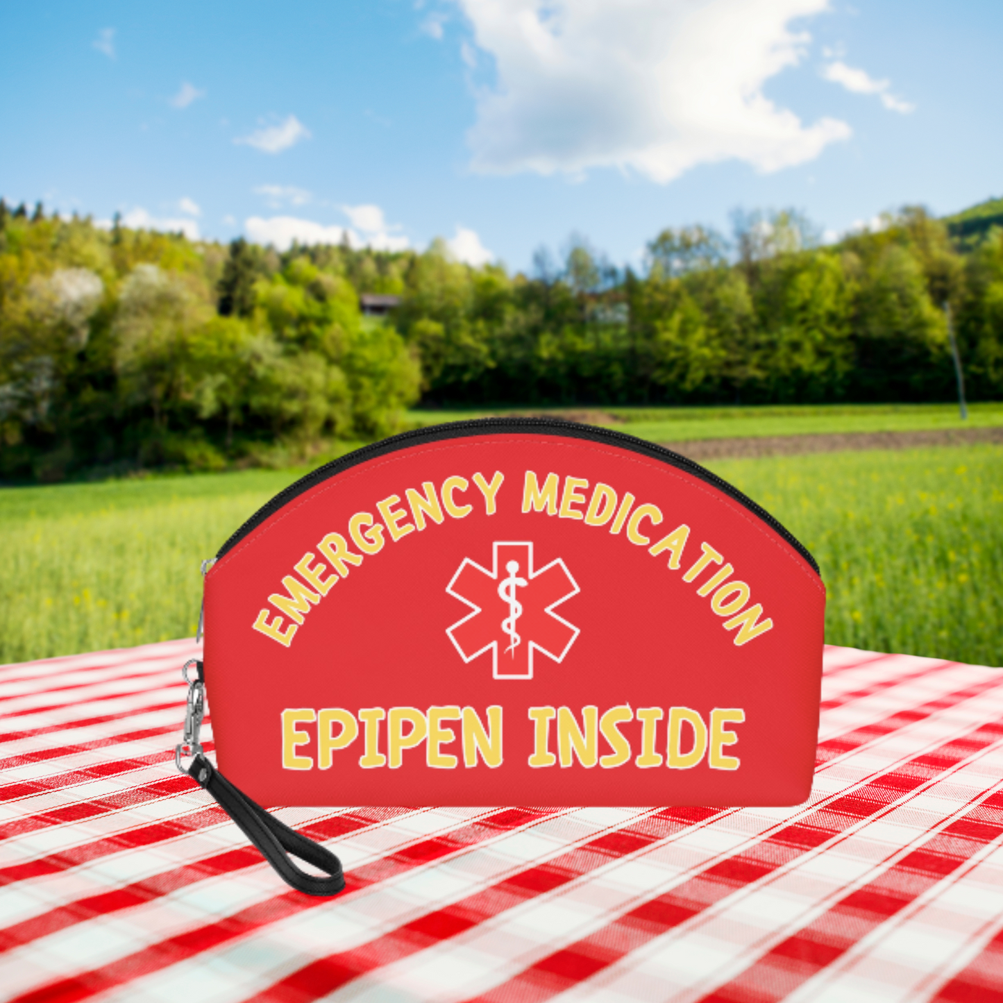 Red Emergency Medication Epipen Bag