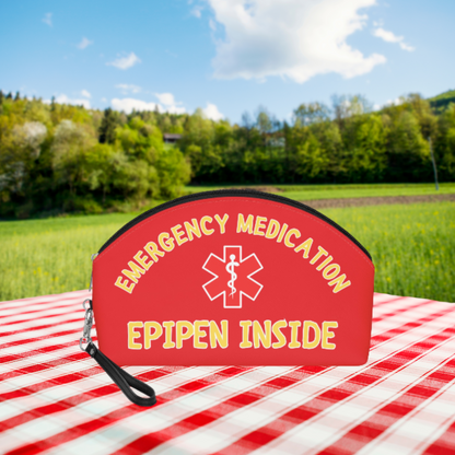 Red Emergency Medication Epipen Bag