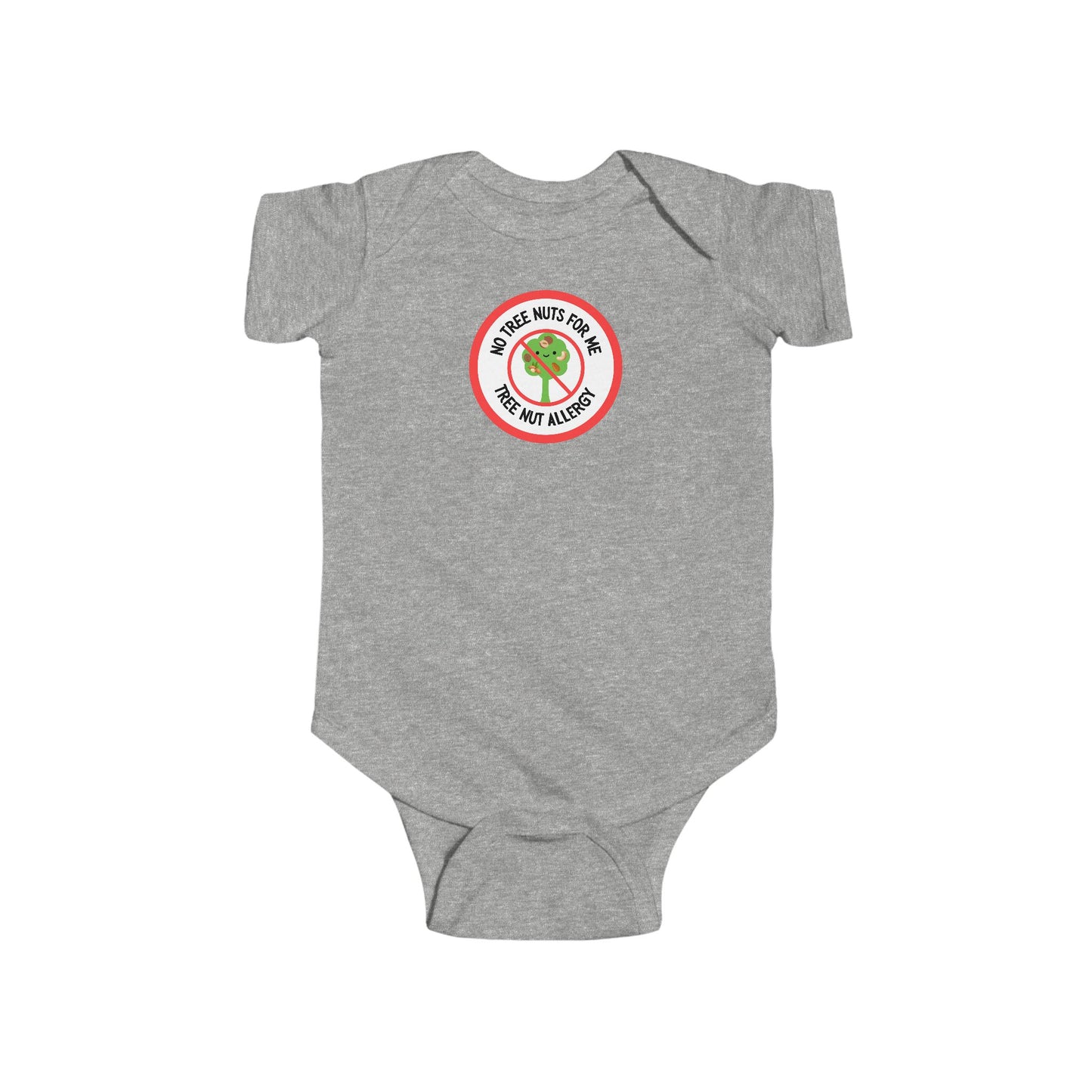 Tree Nut Allergy Red Logo Short Sleeve Onesie