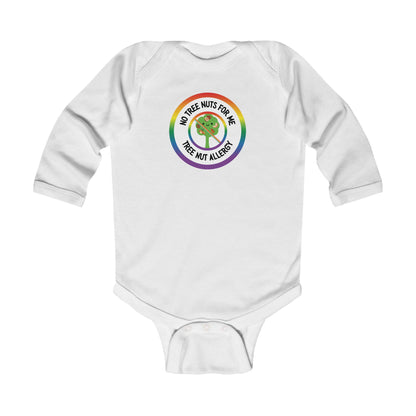 Tree Nut Allergy Rainbow Logo Long Sleeve Onesie
