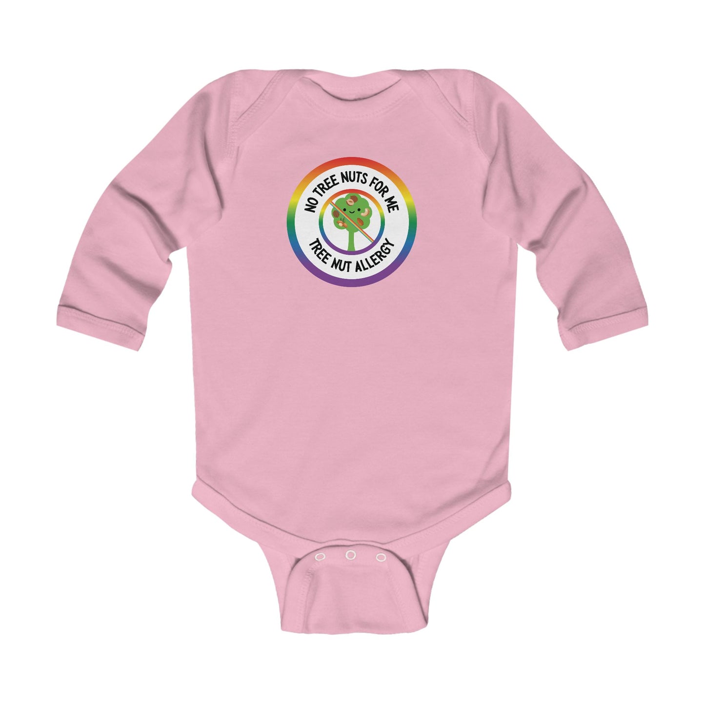 Tree Nut Allergy Rainbow Logo Long Sleeve Onesie