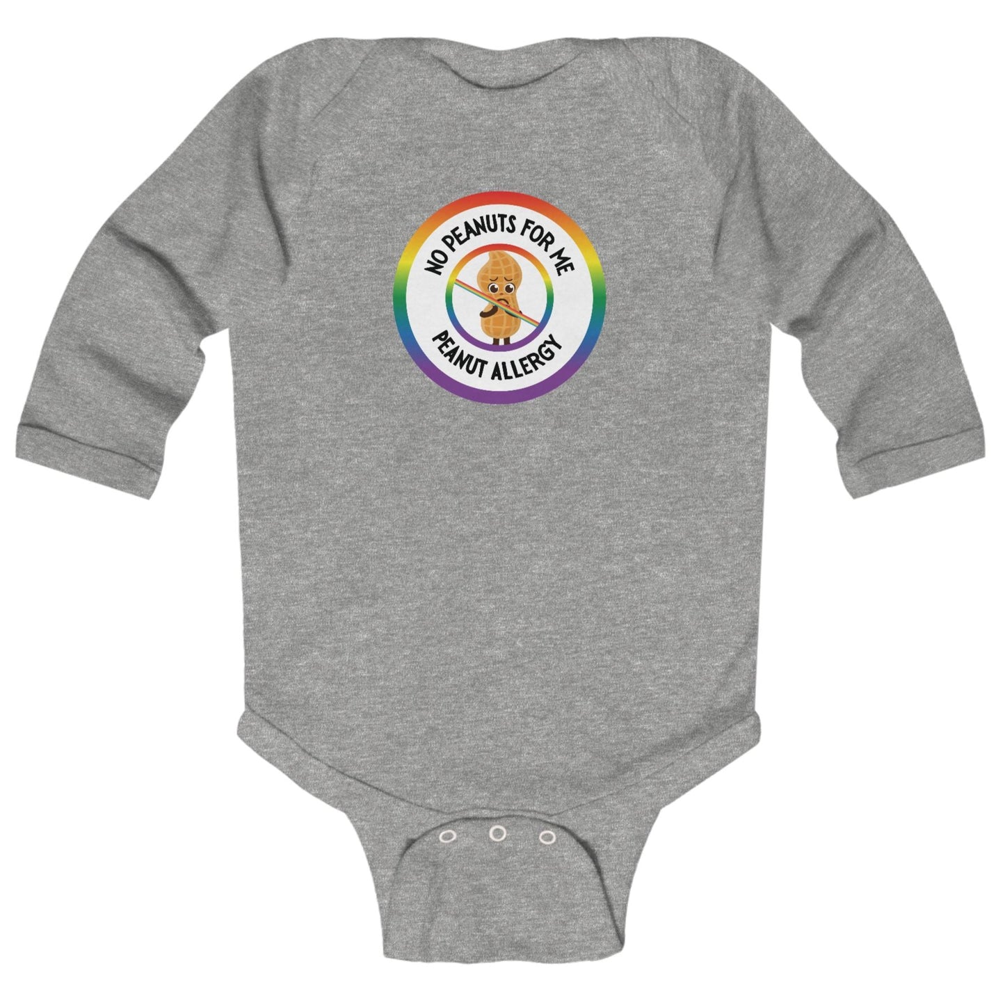 Peanut Allergy Rainbow Logo Long Sleeve Onesie