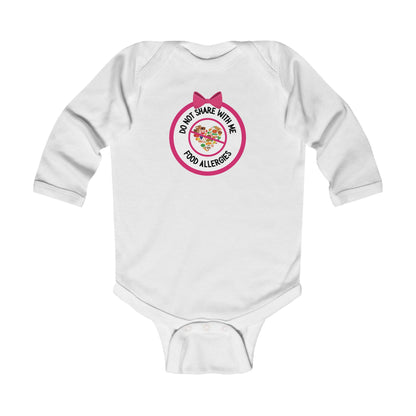 Multiple Allergies Pink Logo Long Sleeve Onesie