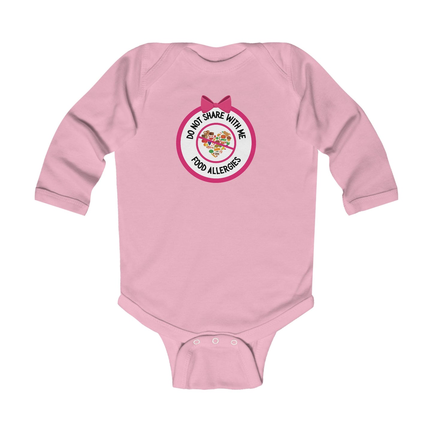 Multiple Allergies Pink Logo Long Sleeve Onesie