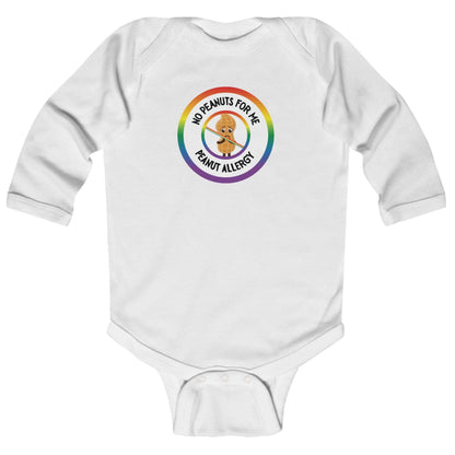 Peanut Allergy Rainbow Logo Long Sleeve Onesie