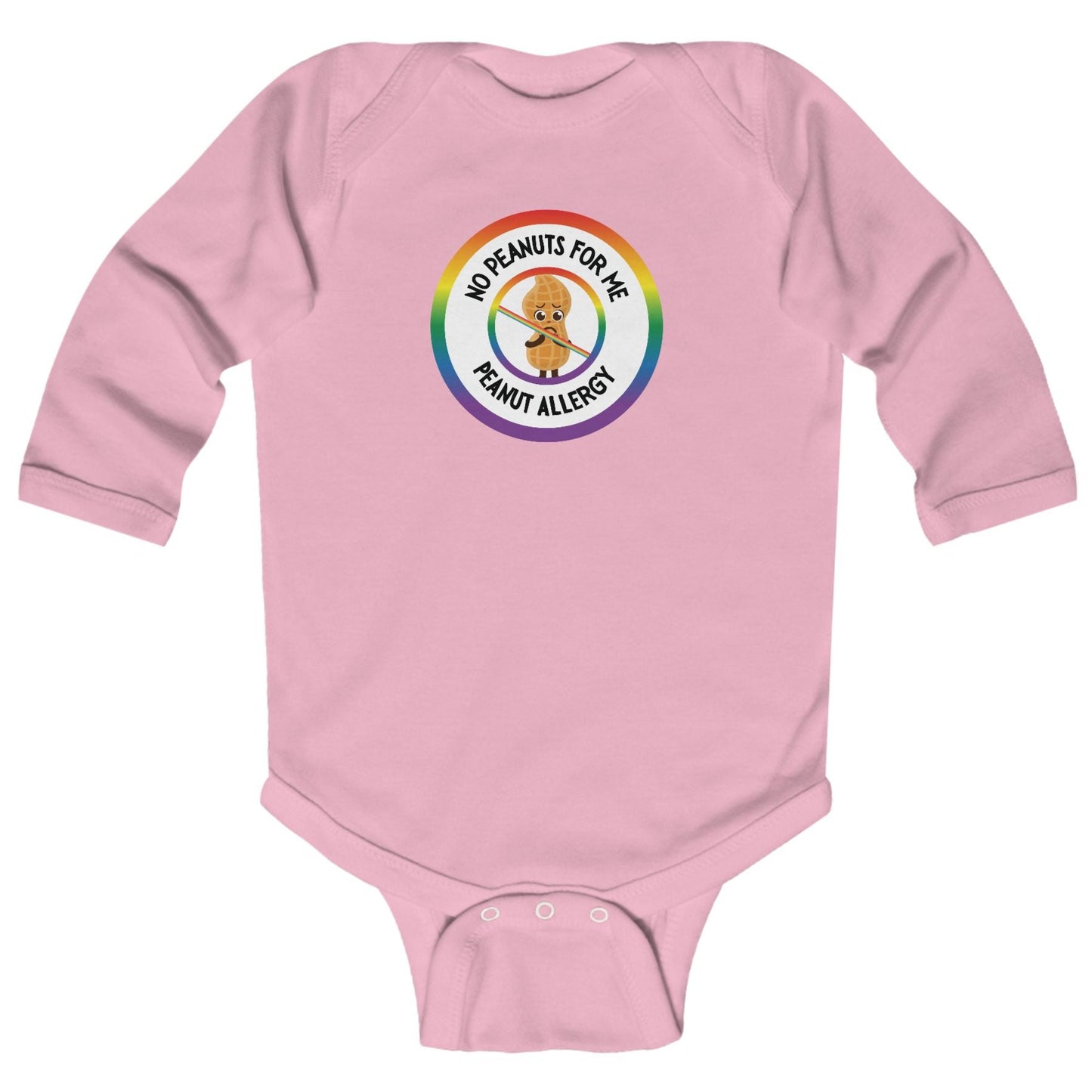Peanut Allergy Rainbow Logo Long Sleeve Onesie