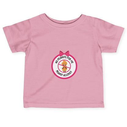 Peanut Allergy Pink Logo Baby Tee