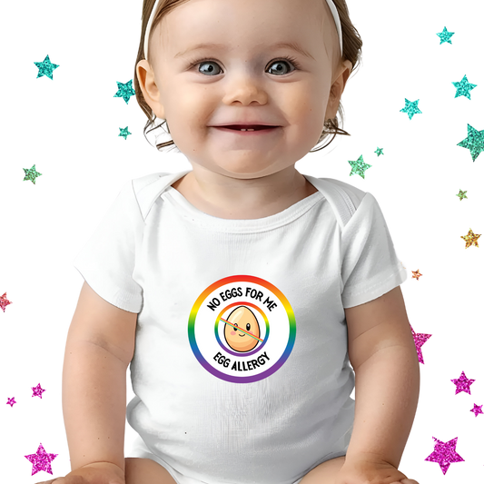 Egg Allergy Rainbow Logo Short Sleeve Onesie