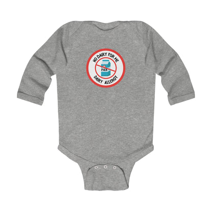 Dairy Allergy Red Logo Long Sleeve Onesie