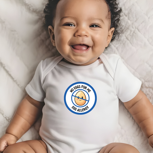 Egg Allergy Blue Logo Short Sleeve Onesie