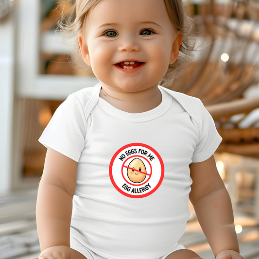 Egg Allergy Red Logo Short Sleeve Onesie