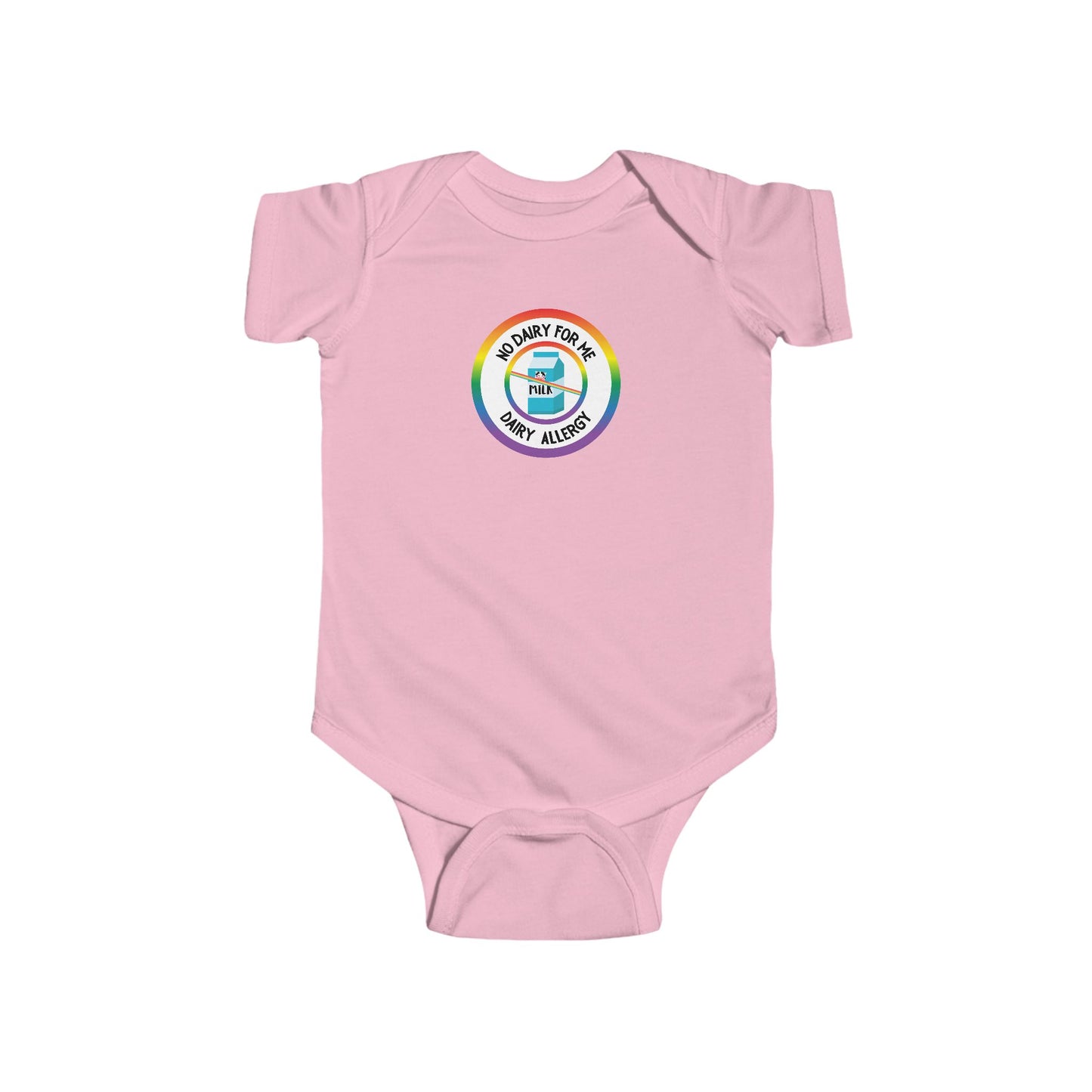 Dairy Allergy Rainbow Logo Short Sleeve Onesie