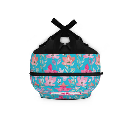 Teal Floral Food Allergy Backpack