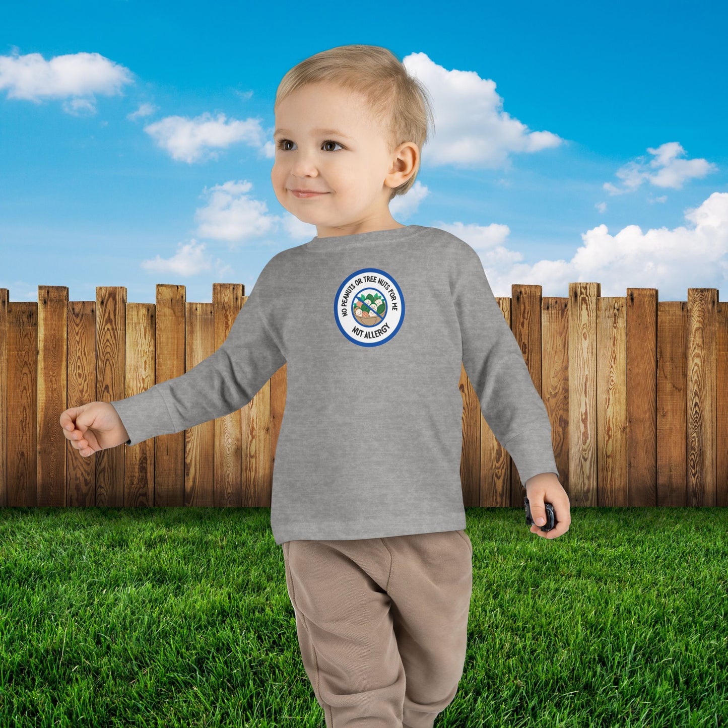 Nut Allergy Blue Logo Toddler Long Sleeve