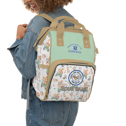 Safari Food Allergy  Diaper Backpack