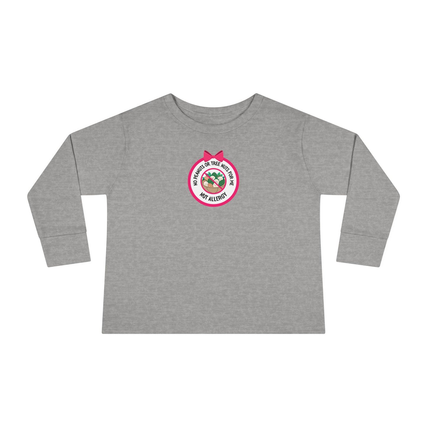 Nut Allergy Pink Logo Toddler Long Sleeve